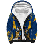 Personalised Parramatta Eels Mascot Rugby Sherpa Hoodie Parramatta Cityscape Athletic Graphic Print