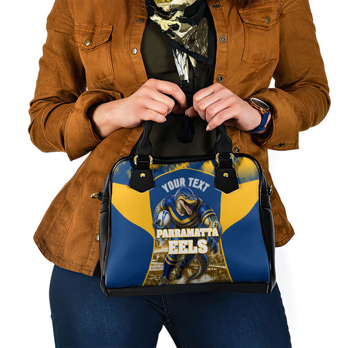 Personalised Parramatta Eels Mascot Rugby Shoulder Handbag Parramatta Cityscape Athletic Graphic Print