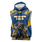 Personalised Parramatta Eels Mascot Rugby Sleeveless Hoodie Parramatta Cityscape Athletic Graphic Print