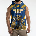 Personalised Parramatta Eels Mascot Rugby Sleeveless Hoodie Parramatta Cityscape Athletic Graphic Print