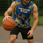 Personalised Parramatta Eels Mascot Rugby Sleeveless Hoodie Parramatta Cityscape Athletic Graphic Print