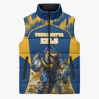 Personalised Parramatta Eels Mascot Rugby Sleeveless Puffer Jacket Parramatta Cityscape Athletic Graphic Print