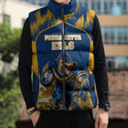 Personalised Parramatta Eels Mascot Rugby Sleeveless Puffer Jacket Parramatta Cityscape Athletic Graphic Print