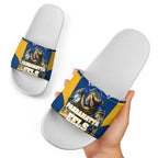Personalised Parramatta Eels Mascot Rugby Slide Sandals Parramatta Cityscape Athletic Graphic Print