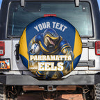 Personalised Parramatta Eels Mascot Rugby Spare Tire Cover Parramatta Cityscape Athletic Graphic Print