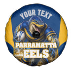 Personalised Parramatta Eels Mascot Rugby Spare Tire Cover Parramatta Cityscape Athletic Graphic Print