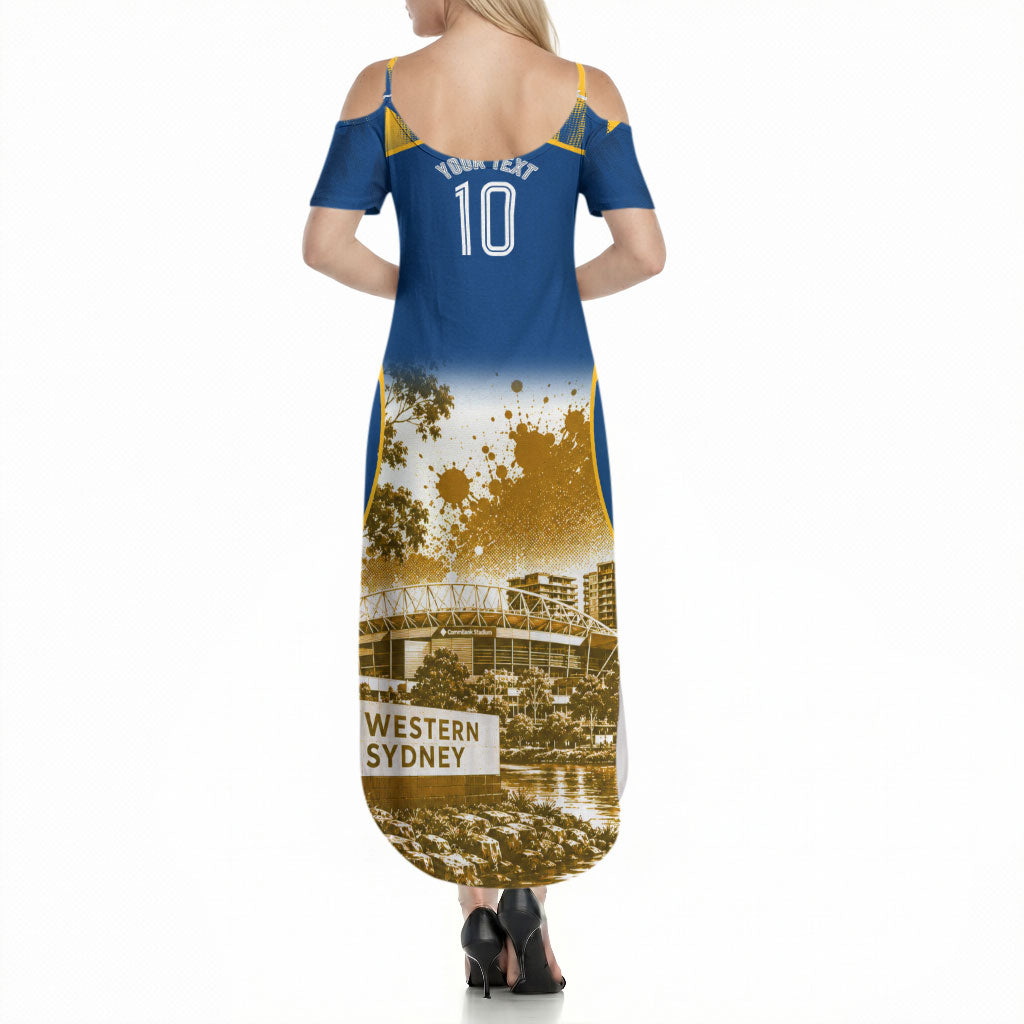 Personalised Parramatta Eels Mascot Rugby Summer Maxi Dress Parramatta Cityscape Athletic Graphic Print