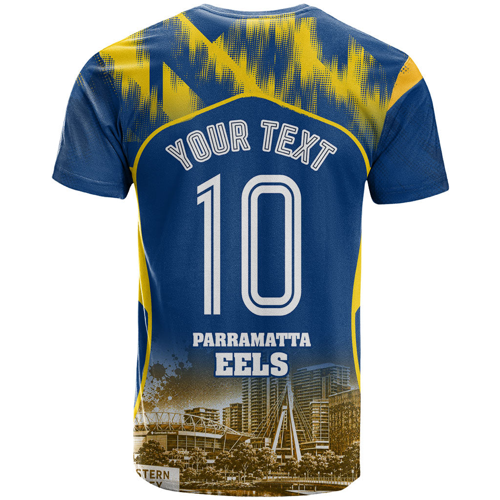Personalised Parramatta Eels Mascot Rugby T Shirt Parramatta Cityscape Athletic Graphic Print