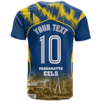 Personalised Parramatta Eels Mascot Rugby T Shirt Parramatta Cityscape Athletic Graphic Print