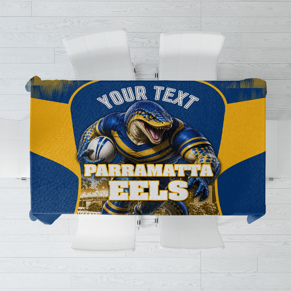 Personalised Parramatta Eels Mascot Rugby Tablecloth Parramatta Cityscape Athletic Graphic Print