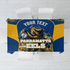 Personalised Parramatta Eels Mascot Rugby Tablecloth Parramatta Cityscape Athletic Graphic Print