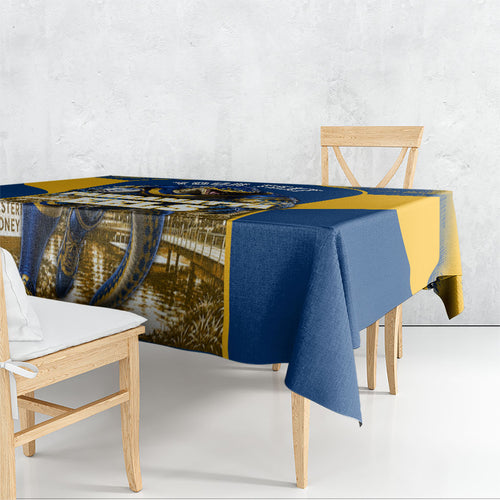 Personalised Parramatta Eels Mascot Rugby Tablecloth Parramatta Cityscape Athletic Graphic Print