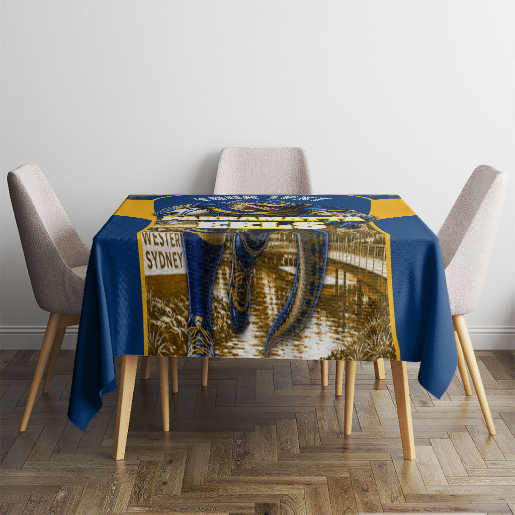 Personalised Parramatta Eels Mascot Rugby Tablecloth Parramatta Cityscape Athletic Graphic Print