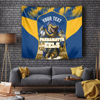 Personalised Parramatta Eels Mascot Rugby Tapestry Parramatta Cityscape Athletic Graphic Print