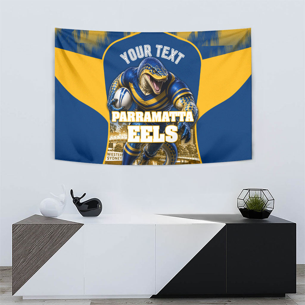 Personalised Parramatta Eels Mascot Rugby Tapestry Parramatta Cityscape Athletic Graphic Print