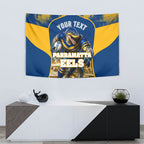Personalised Parramatta Eels Mascot Rugby Tapestry Parramatta Cityscape Athletic Graphic Print