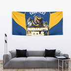 Personalised Parramatta Eels Mascot Rugby Tapestry Parramatta Cityscape Athletic Graphic Print