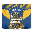 Personalised Parramatta Eels Mascot Rugby Tapestry Parramatta Cityscape Athletic Graphic Print