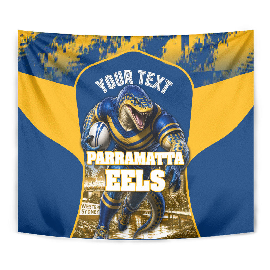 Personalised Parramatta Eels Mascot Rugby Tapestry Parramatta Cityscape Athletic Graphic Print