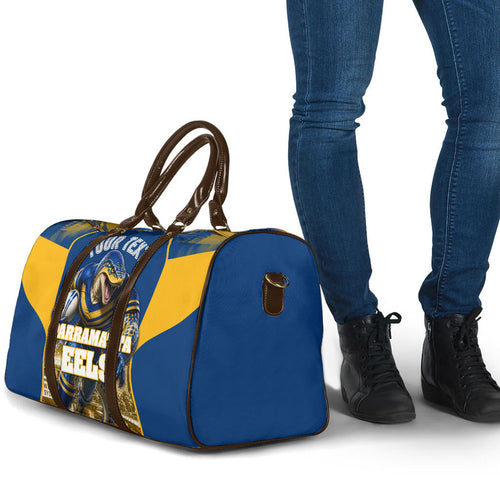 Personalised Parramatta Eels Mascot Rugby Travel Bag Parramatta Cityscape Athletic Graphic Print
