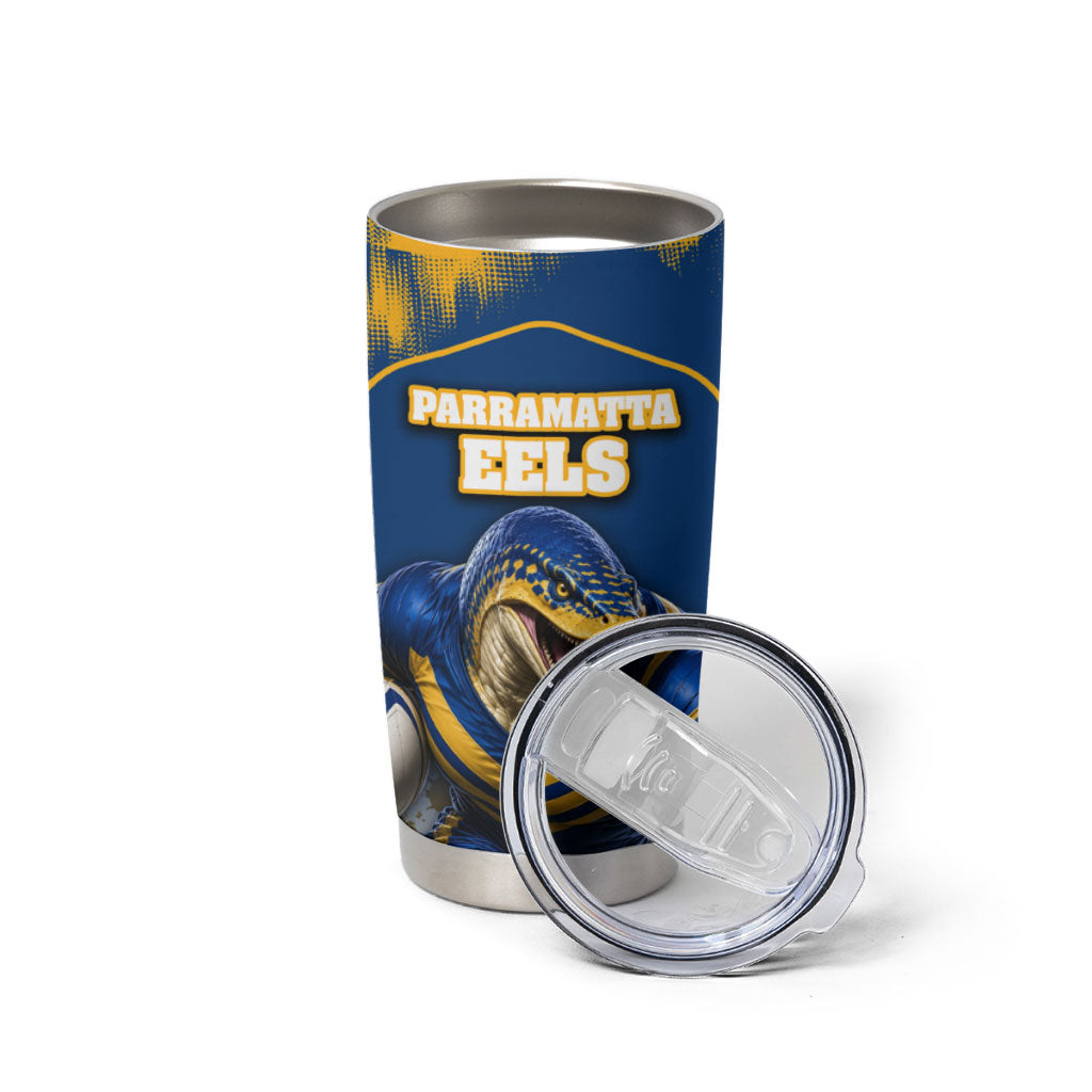 Personalised Parramatta Eels Mascot Rugby Tumbler Cup Parramatta Cityscape Athletic Graphic Print