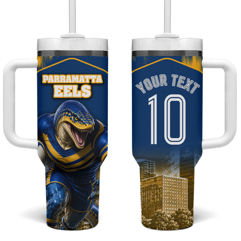 Personalised Parramatta Eels Mascot Rugby Tumbler With Handle Parramatta Cityscape Athletic Graphic Print