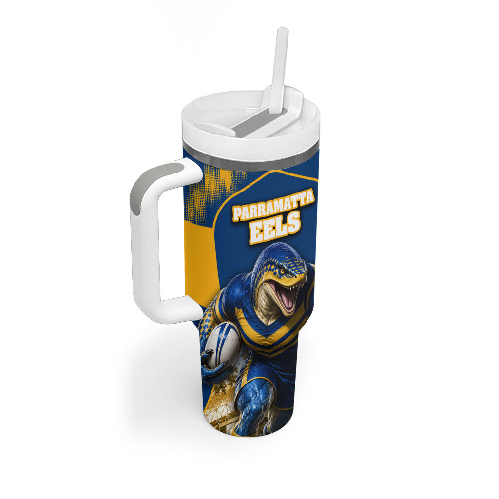 Personalised Parramatta Eels Mascot Rugby Tumbler With Handle Parramatta Cityscape Athletic Graphic Print