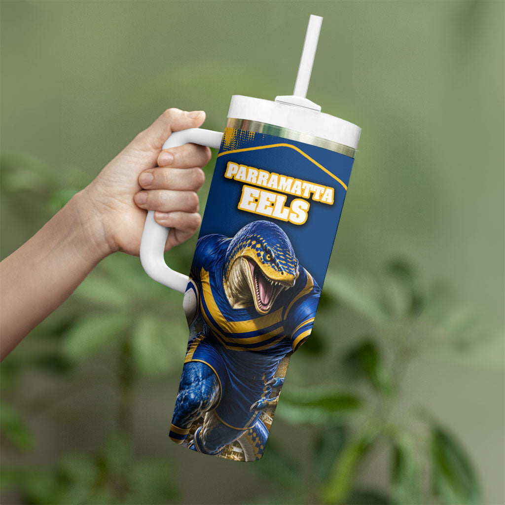 Personalised Parramatta Eels Mascot Rugby Tumbler With Handle Parramatta Cityscape Athletic Graphic Print