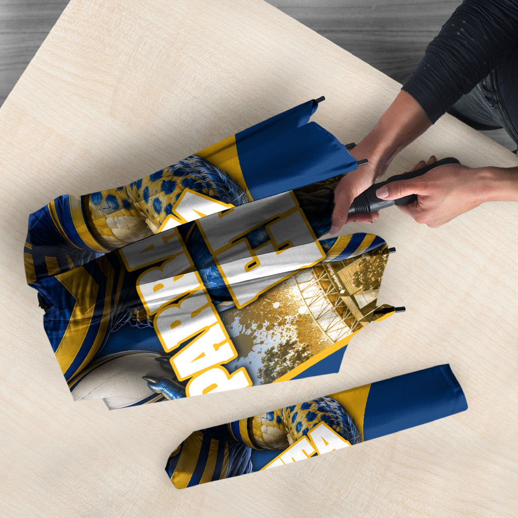 Personalised Parramatta Eels Mascot Rugby Umbrella Parramatta Cityscape Athletic Graphic Print