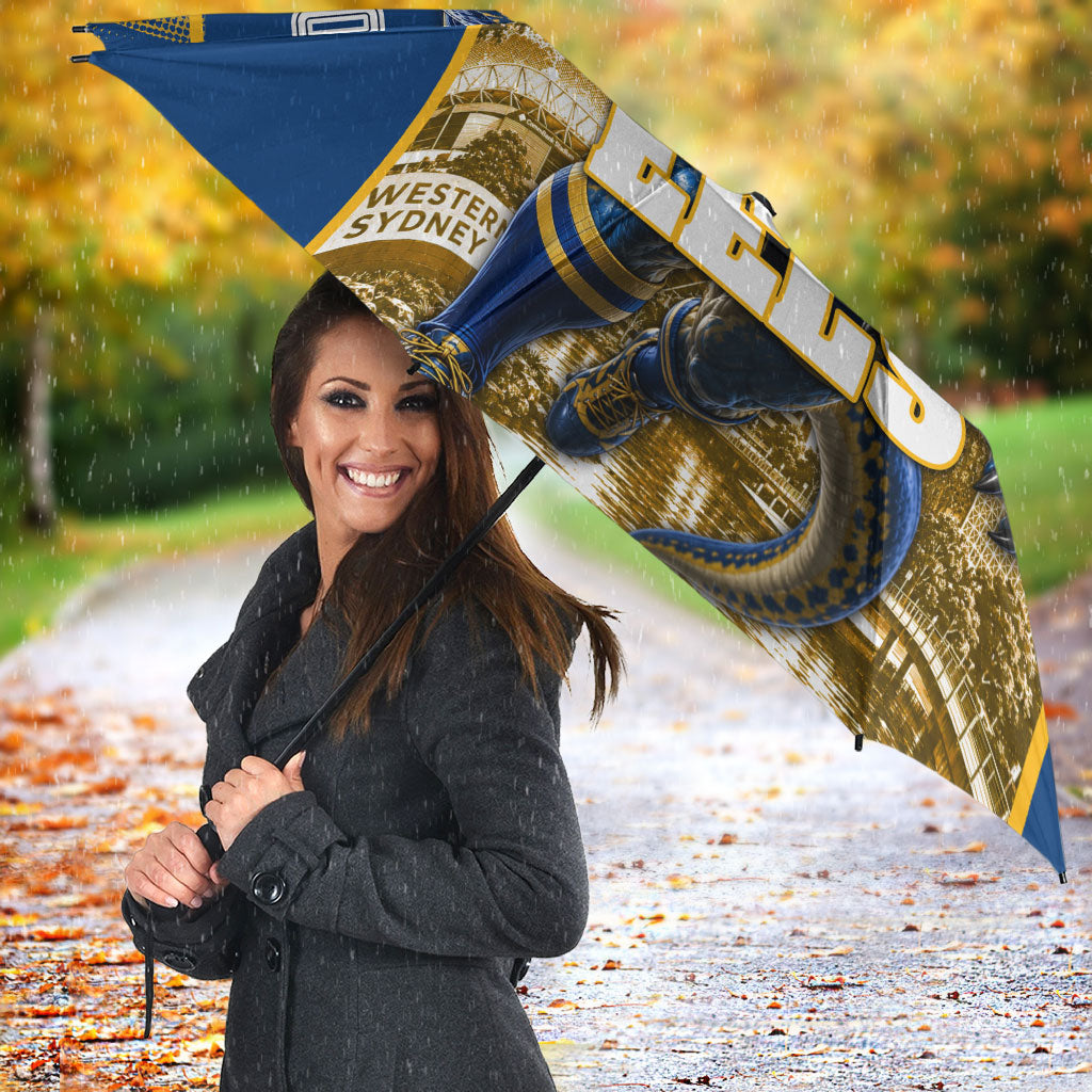 Personalised Parramatta Eels Mascot Rugby Umbrella Parramatta Cityscape Athletic Graphic Print