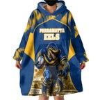 Personalised Parramatta Eels Mascot Rugby Wearable Blanket Hoodie Parramatta Cityscape Athletic Graphic Print