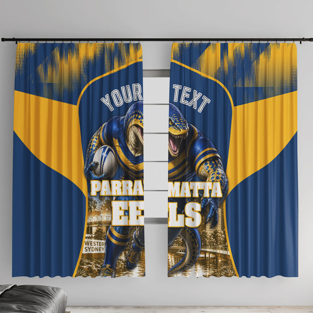 Personalised Parramatta Eels Mascot Rugby Window Curtain Parramatta Cityscape Athletic Graphic Print