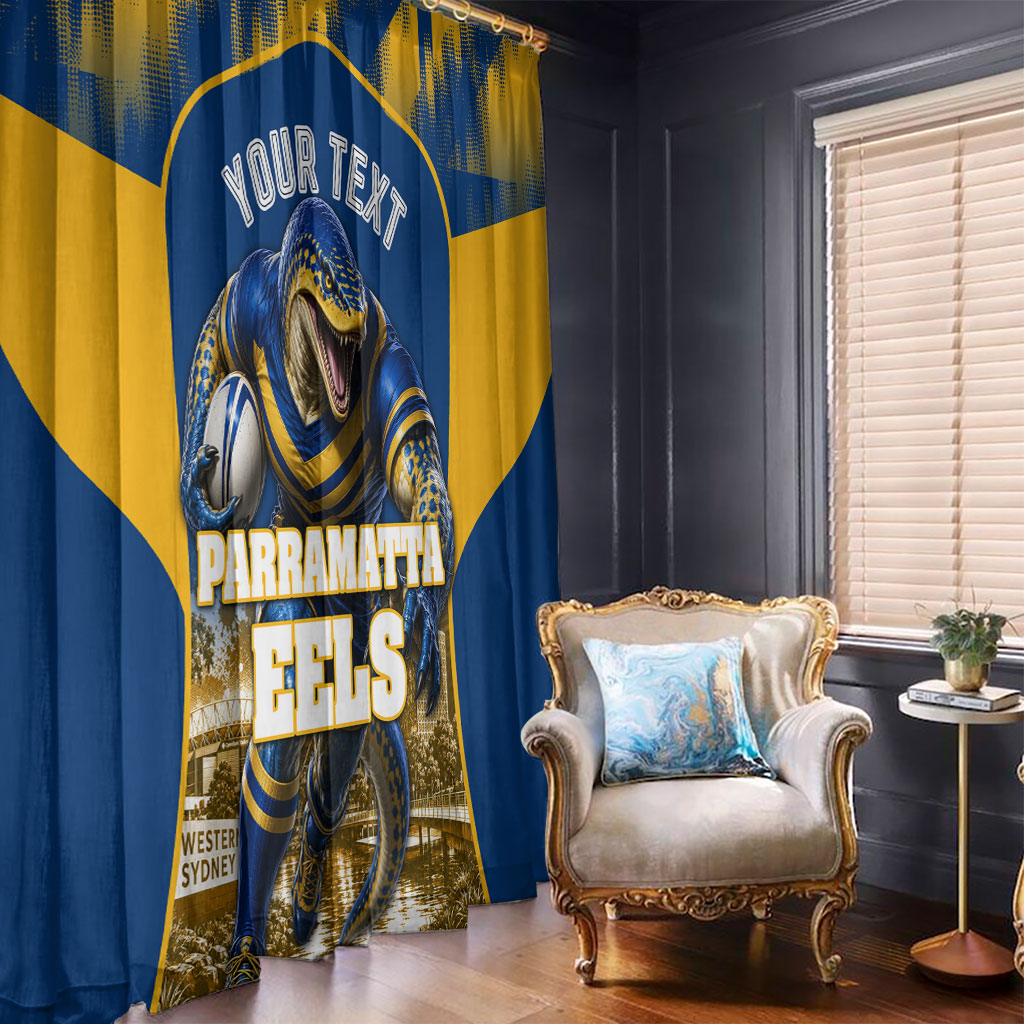 Personalised Parramatta Eels Mascot Rugby Window Curtain Parramatta Cityscape Athletic Graphic Print