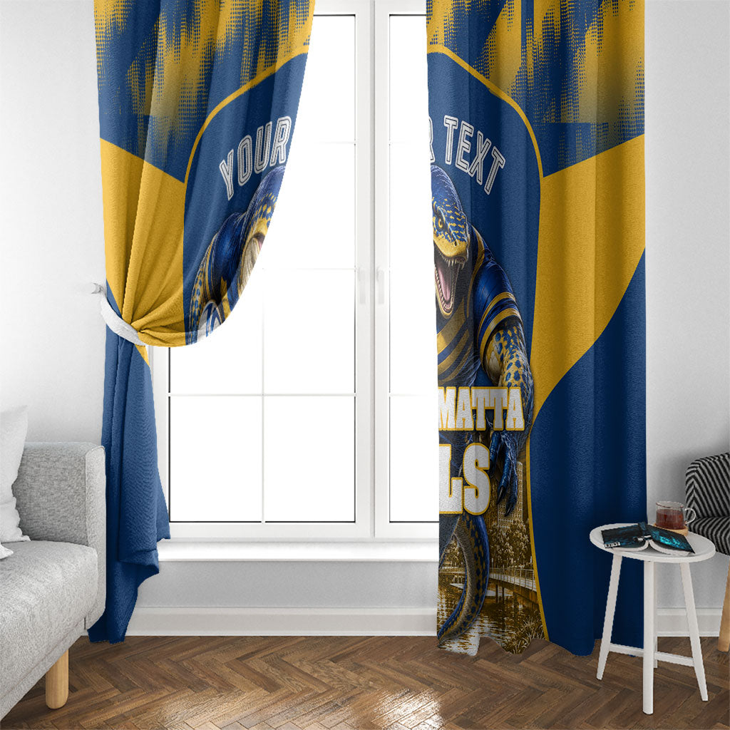 Personalised Parramatta Eels Mascot Rugby Window Curtain Parramatta Cityscape Athletic Graphic Print