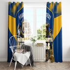 Personalised Parramatta Eels Mascot Rugby Window Curtain Parramatta Cityscape Athletic Graphic Print