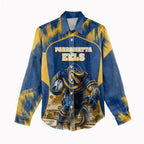 Personalised Parramatta Eels Mascot Rugby Women Casual Shirt Parramatta Cityscape Athletic Graphic Print