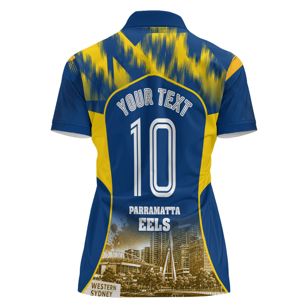 Personalised Parramatta Eels Mascot Rugby Women Polo Shirt Parramatta Cityscape Athletic Graphic Print