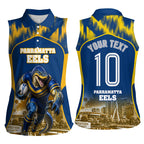 Personalised Parramatta Eels Mascot Rugby Women Sleeveless Polo Shirt Parramatta Cityscape Athletic Graphic Print