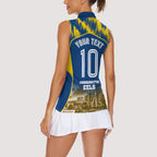 Personalised Parramatta Eels Mascot Rugby Women Sleeveless Polo Shirt Parramatta Cityscape Athletic Graphic Print