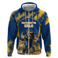 Personalised Parramatta Eels Mascot Rugby Zip Hoodie Parramatta Cityscape Athletic Graphic Print