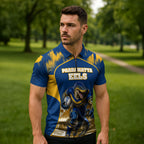 Personalised Parramatta Eels Mascot Rugby Zipper Polo Shirt Parramatta Cityscape Athletic Graphic Print