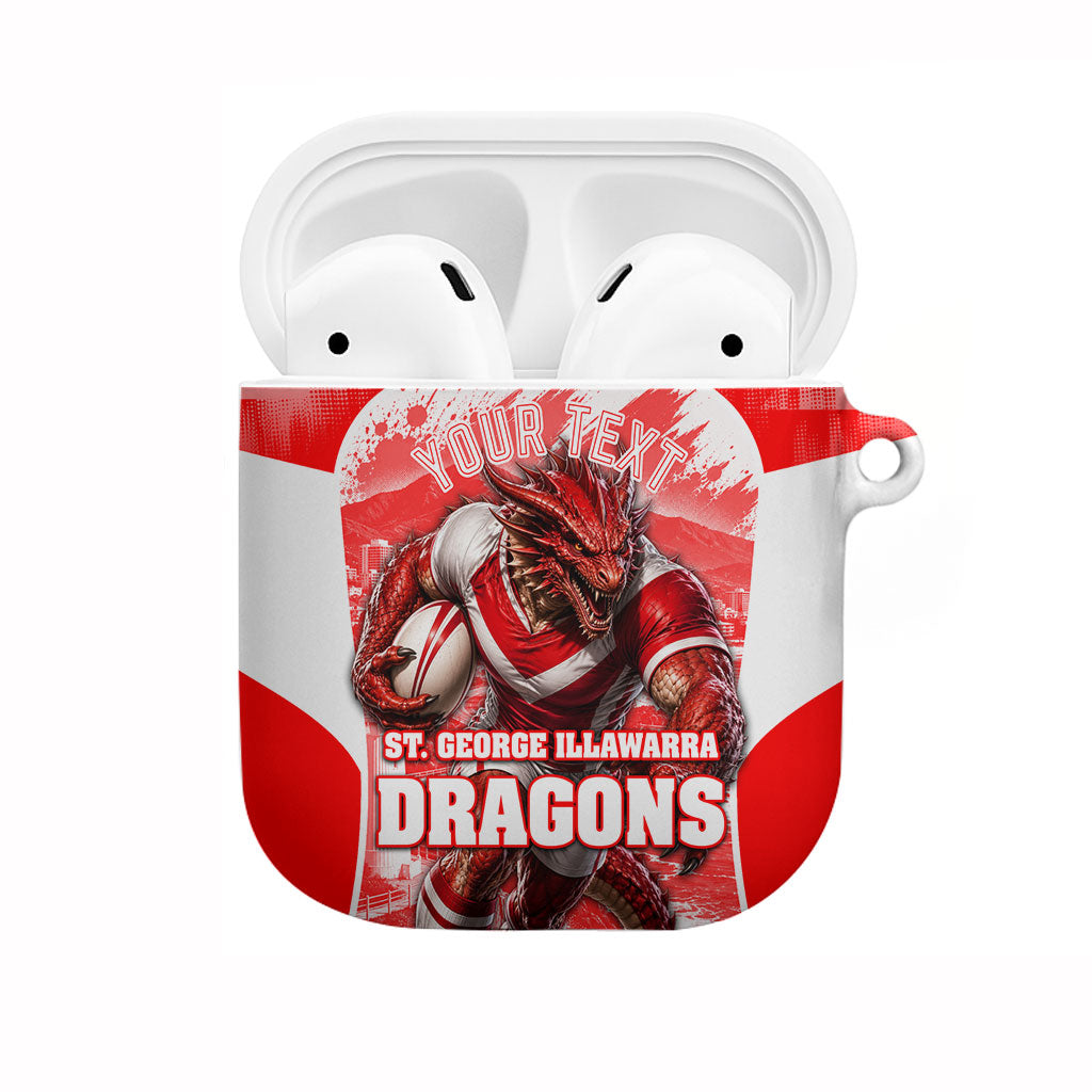 Personalised St. George Illawarra Dragons Mascot Rugby AirPods Case Illawarra Coastline Athletic Graphic Print