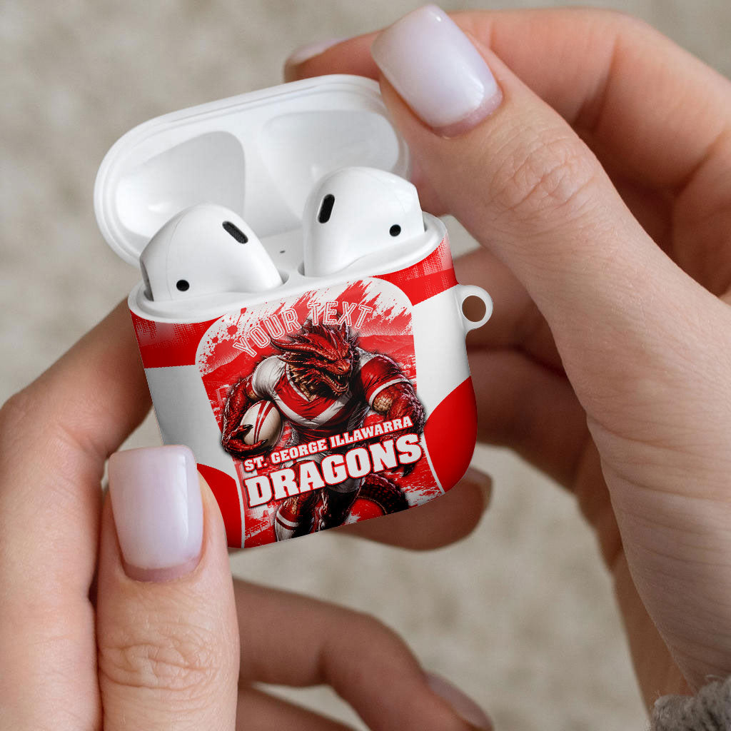 Personalised St. George Illawarra Dragons Mascot Rugby AirPods Case Illawarra Coastline Athletic Graphic Print