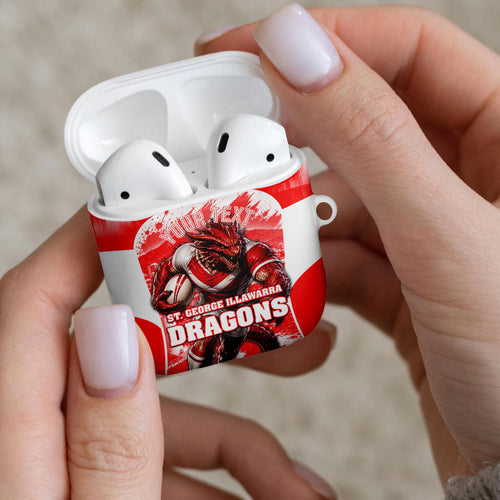 Personalised St. George Illawarra Dragons Mascot Rugby AirPods Case Illawarra Coastline Athletic Graphic Print