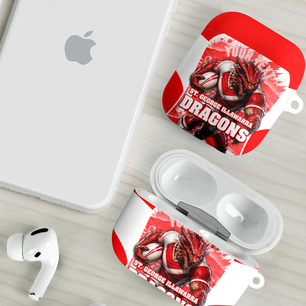 Personalised St. George Illawarra Dragons Mascot Rugby AirPods Case Illawarra Coastline Athletic Graphic Print