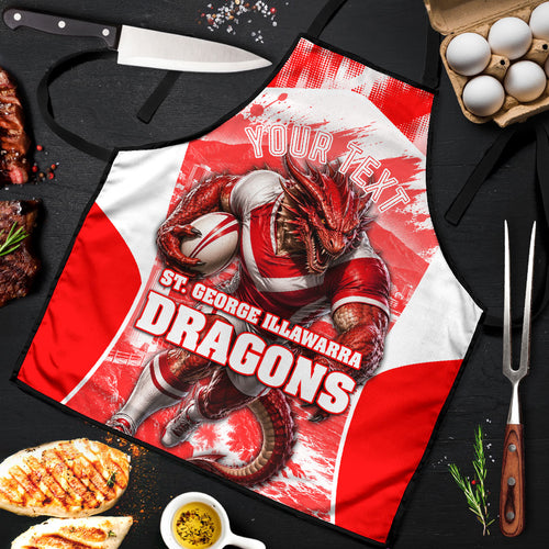 Personalised St. George Illawarra Dragons Mascot Rugby Apron Illawarra Coastline Athletic Graphic Print