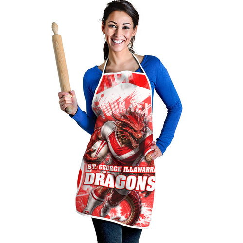 Personalised St. George Illawarra Dragons Mascot Rugby Apron Illawarra Coastline Athletic Graphic Print