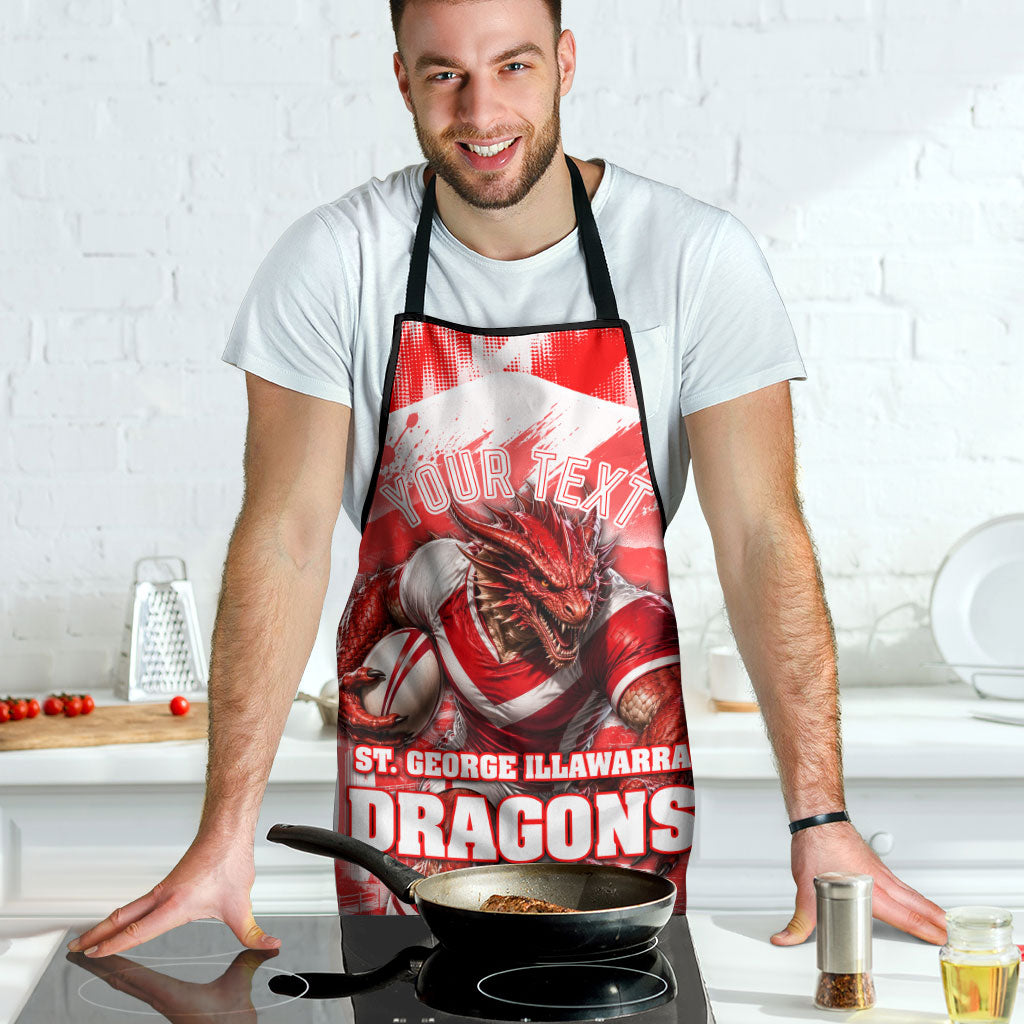 Personalised St. George Illawarra Dragons Mascot Rugby Apron Illawarra Coastline Athletic Graphic Print