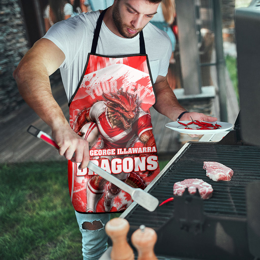 Personalised St. George Illawarra Dragons Mascot Rugby Apron Illawarra Coastline Athletic Graphic Print