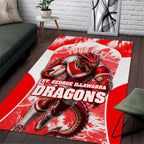 Personalised St. George Illawarra Dragons Mascot Rugby Area Rug Illawarra Coastline Athletic Graphic Print